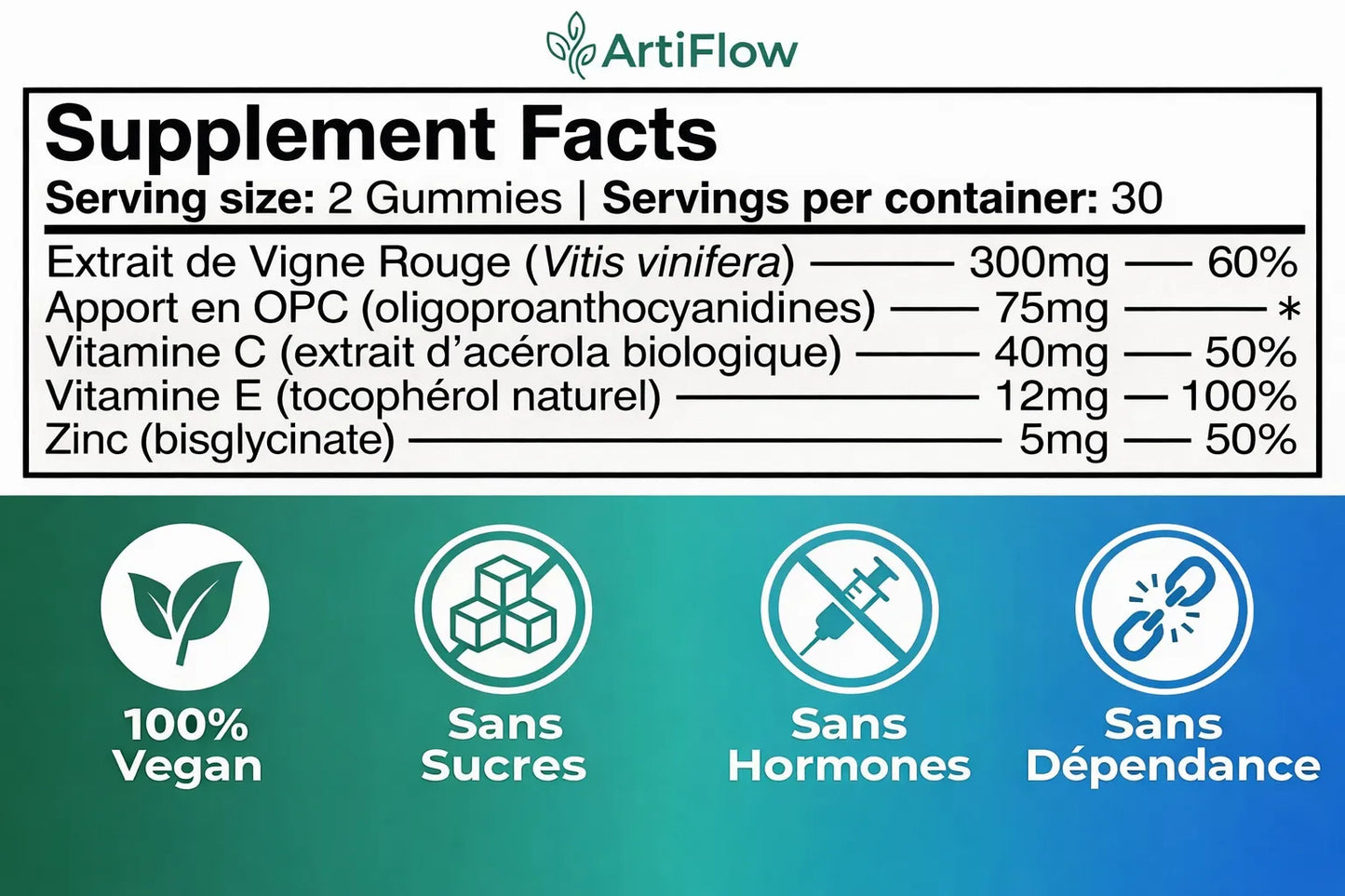 ArtIFlow Jambes Légères – Vigne Rouge